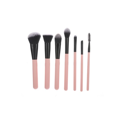 7pcs custom pink angular smudge flat cosmetic brush tools makeup brush gift set