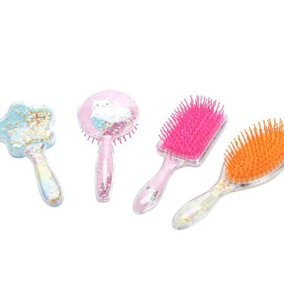 Wholesale various shapes cute bling girls massage private label hair brush comb