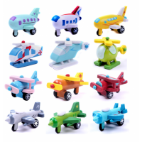 Mini Cartoon Baby Toy Wooden Kids Plane Toys